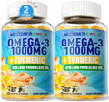 Vegan Omega-3 Gummies 1000mg Turmeric Algae DHA EPA Sugar Free 120 Cts Y14162