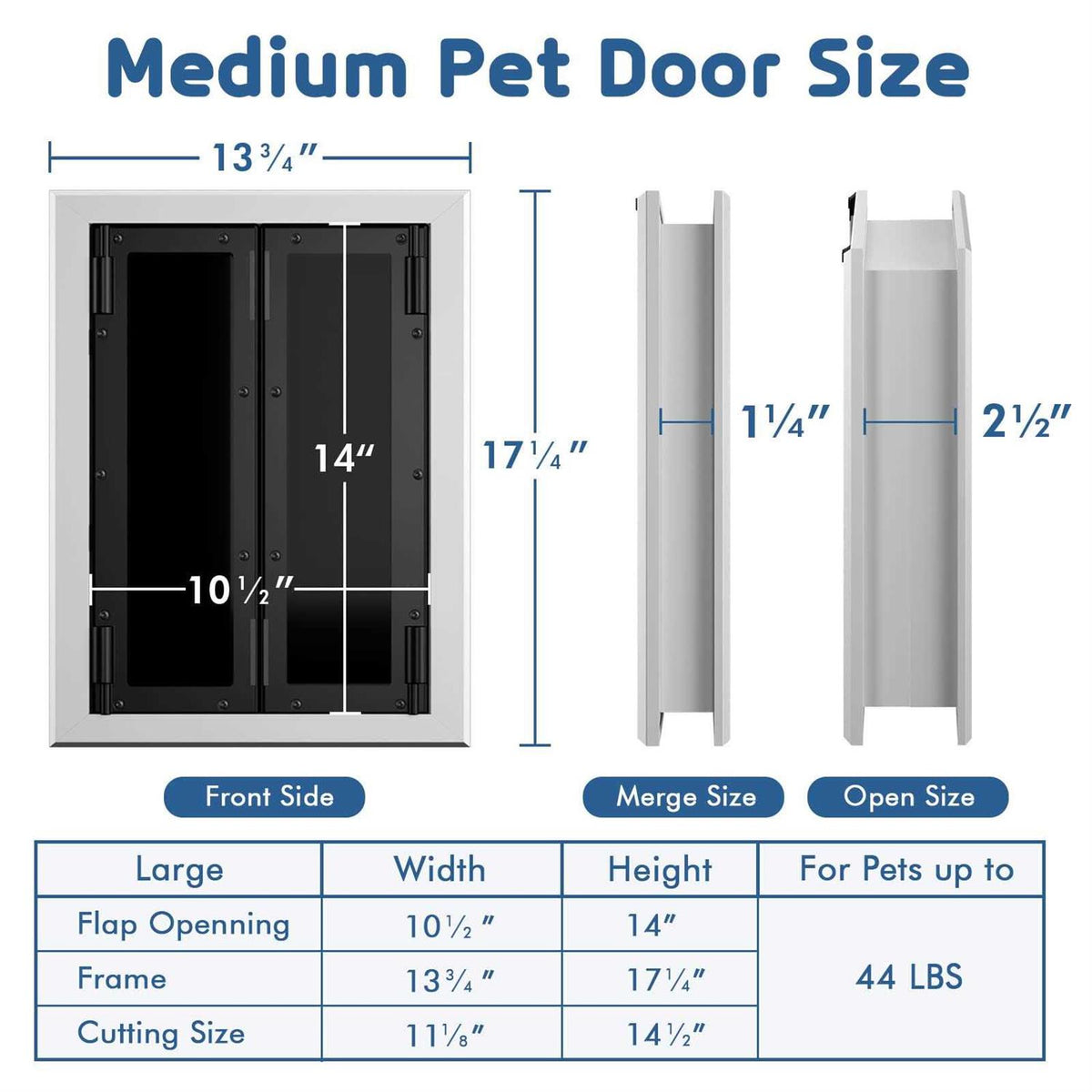Aluminum Pet Door with Double Panels L43404
