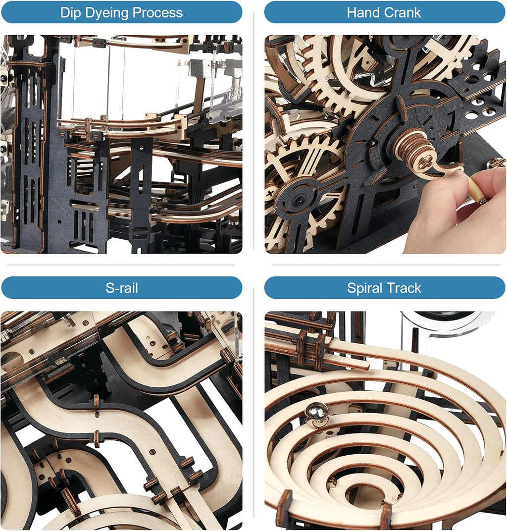 3D Wooden Puzzles Marble Run Model Building Kit Pack of 2 B378