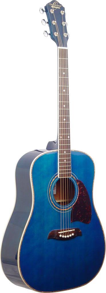 Transparent Blue Dreadnought Acoustic Guitar I501