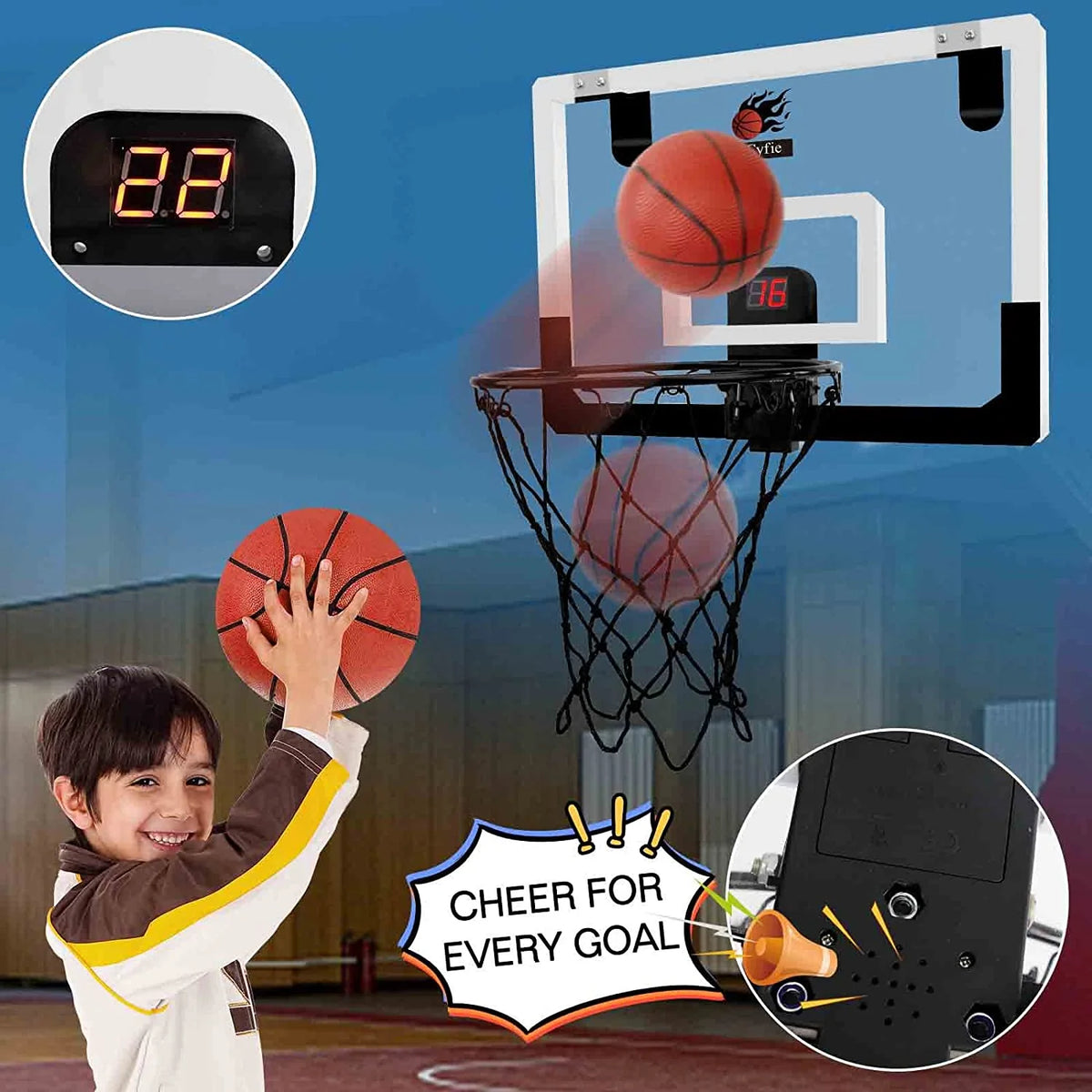 Mini Basketball Hoop Toys with Score Record and Sounds E2795