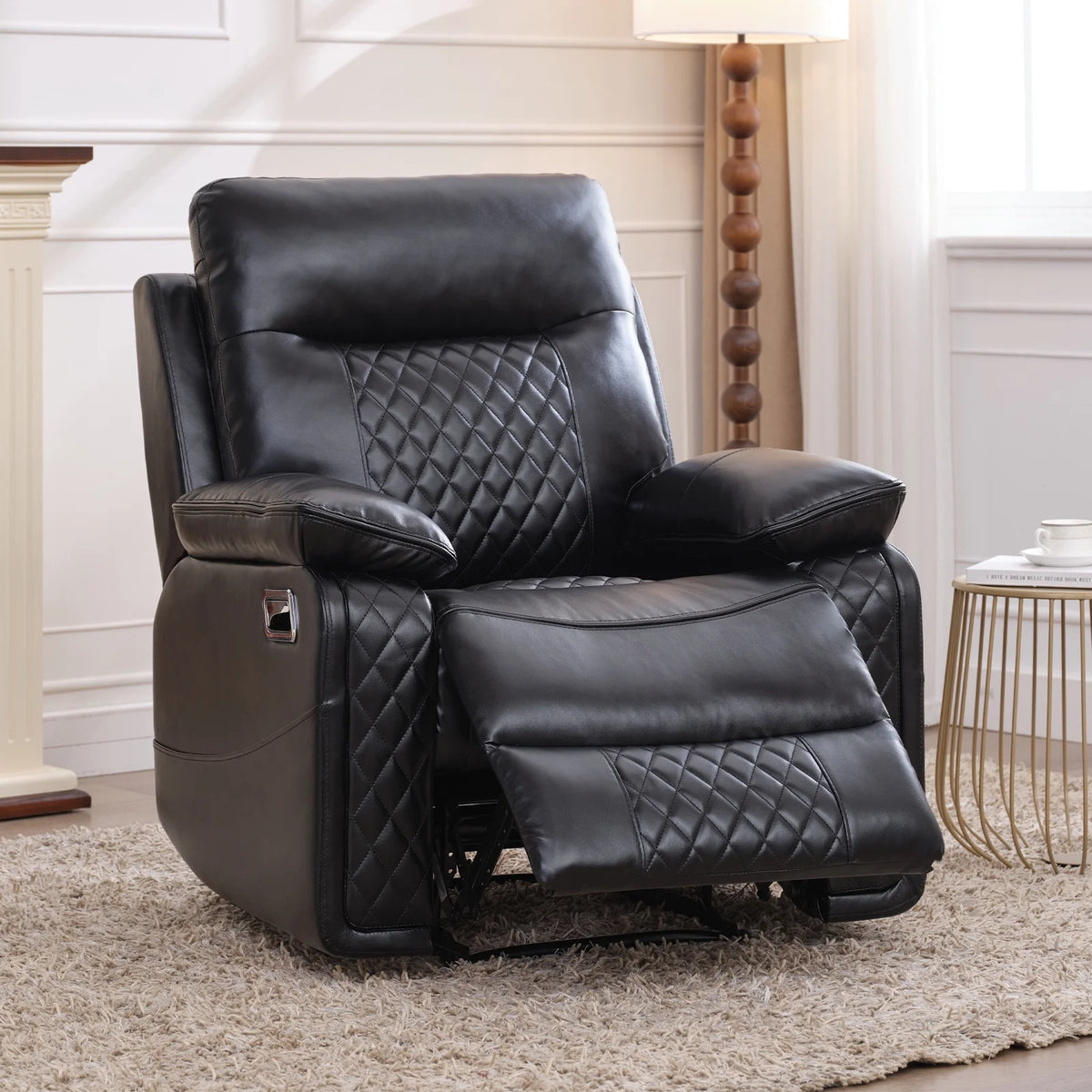 Black PU Leather Recliner Chair E5569