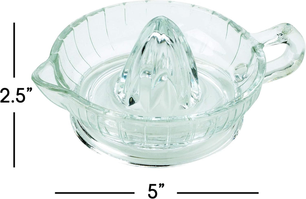 Clear Glass Citrus Juicer with Handle and Pour Spout F45497