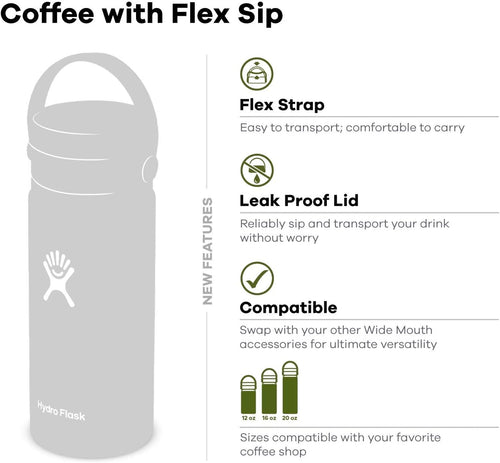 16 oz Wide Mouth Bottle with Flex Sip Lid Olive D3874