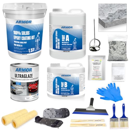 Blue 300 Sq Ft 17 pc Epoxy Floor Kit H234385