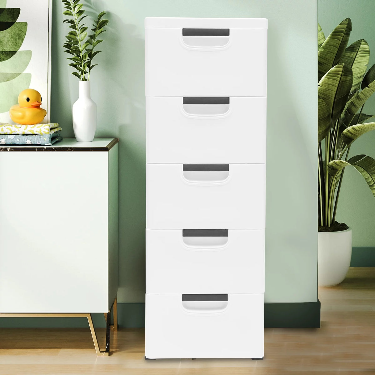 Plastic 5 Drawer Stackable Storage Dresser V60731