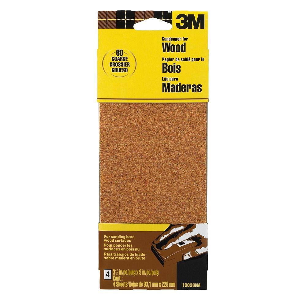 60 Grit Coarse Garnet Sandpaper 5 Sheets-pack O639941