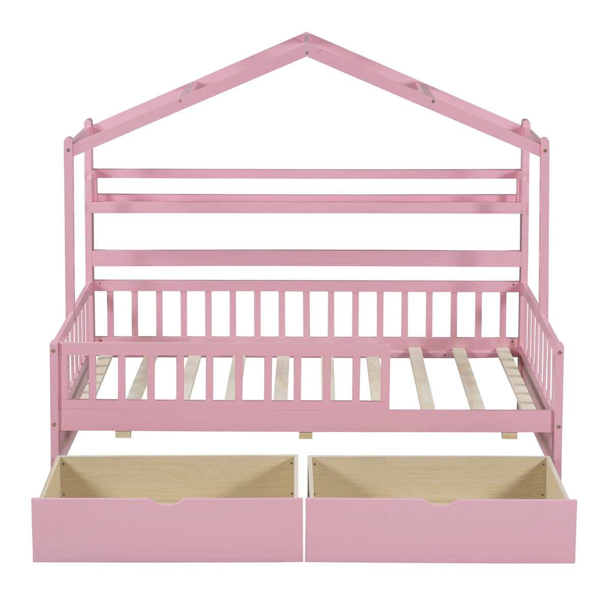 Twin Size Wooden House Bed with 2 Drawers R6778
