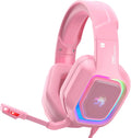 Pink Wired Over-Ear Gaming Headset with Noise Canceling Microphone X12616