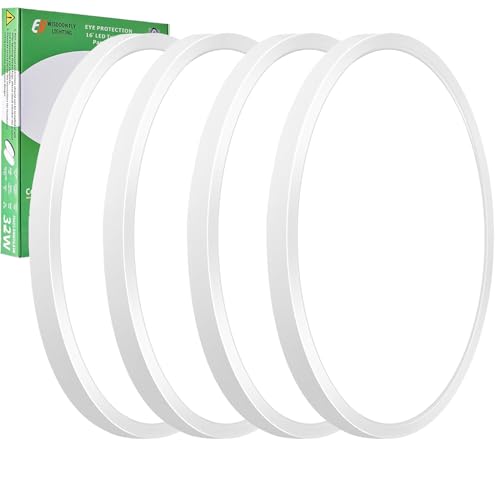 4PK 15.8 Inch 32W 3480LM 3000K/4000K/6000K CCT Selectable Round Flat Panel LED Ceiling Light T56207