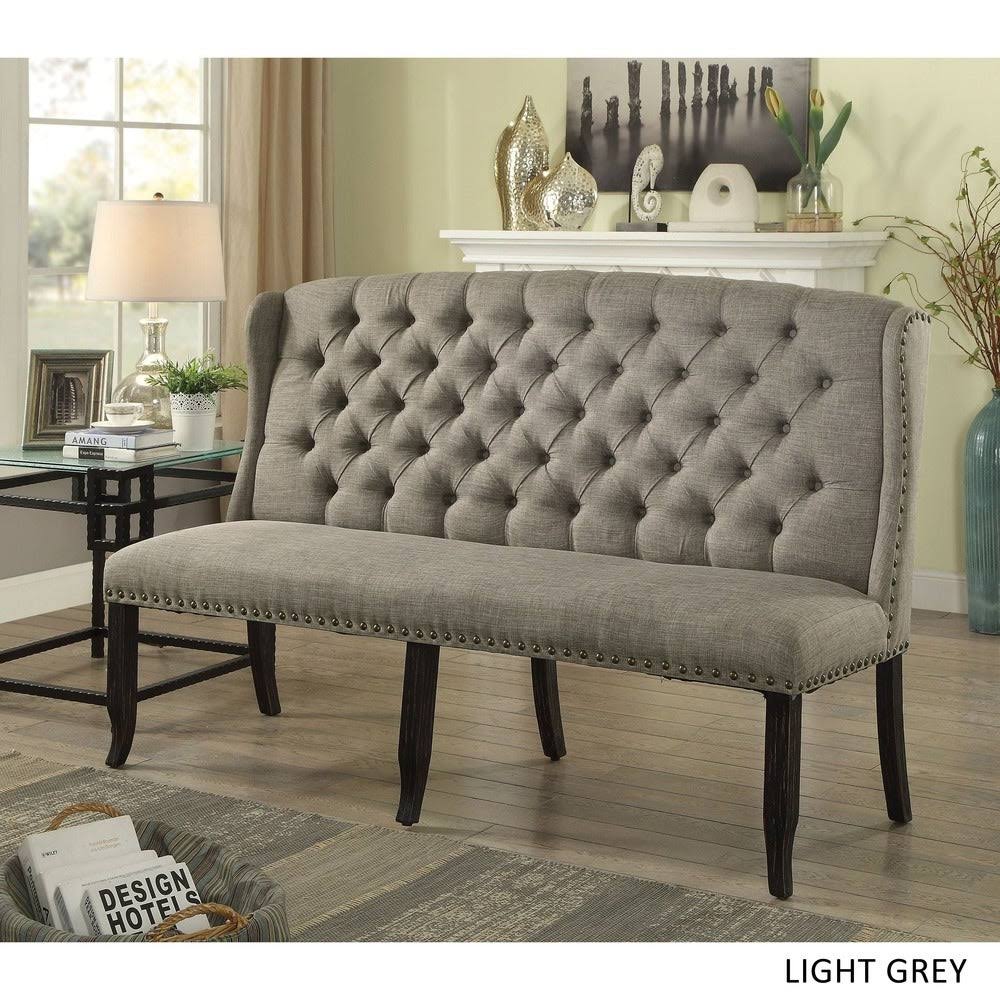 Dark Blue Linen Upholstered Loveseat B42328