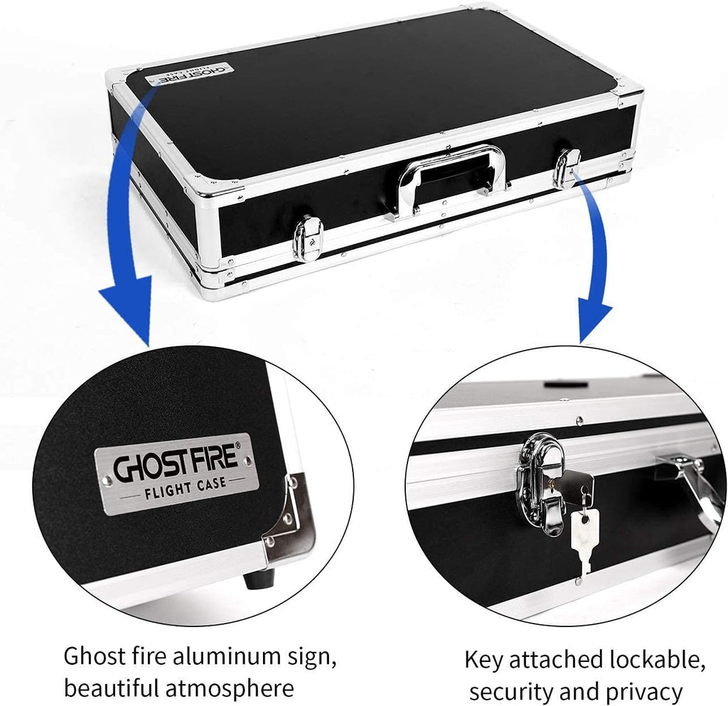 21.6x12.4x4.2in Sturdy Locking Aluminum Guitar Multi Effect Pedal Case O1456