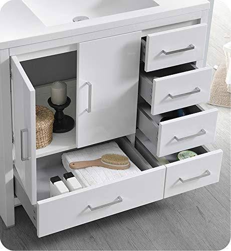 36x22 Glossy White Free Standing Bathroom Cabinet S668030