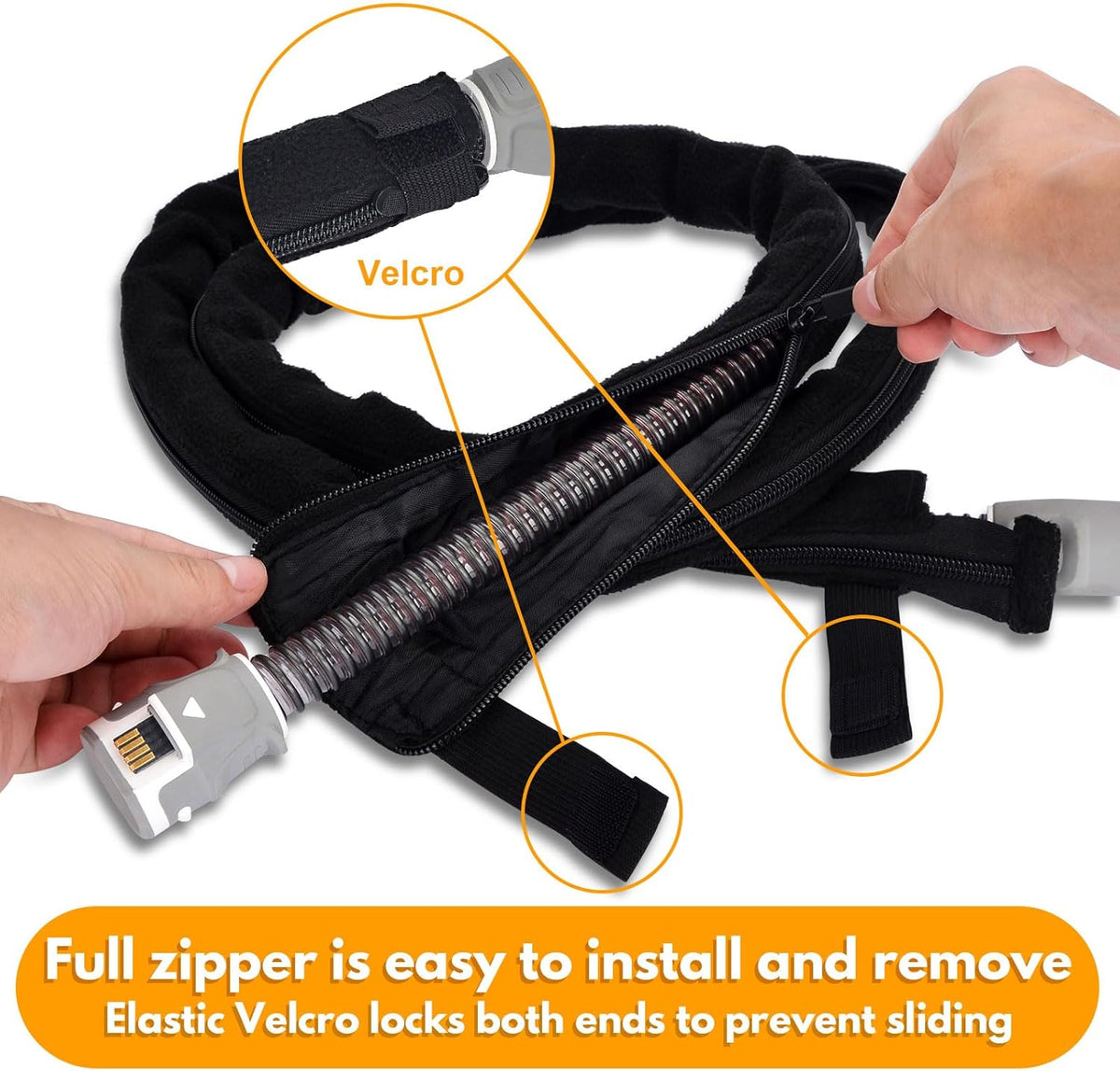 6.3ft CPAP Hose Cover with Full Zipper M5682