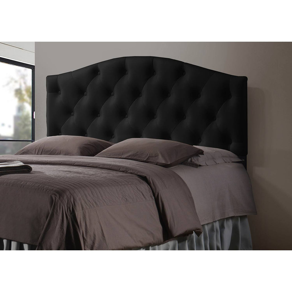 Full Size Black Faux Leather Upholstered Headboard A913261