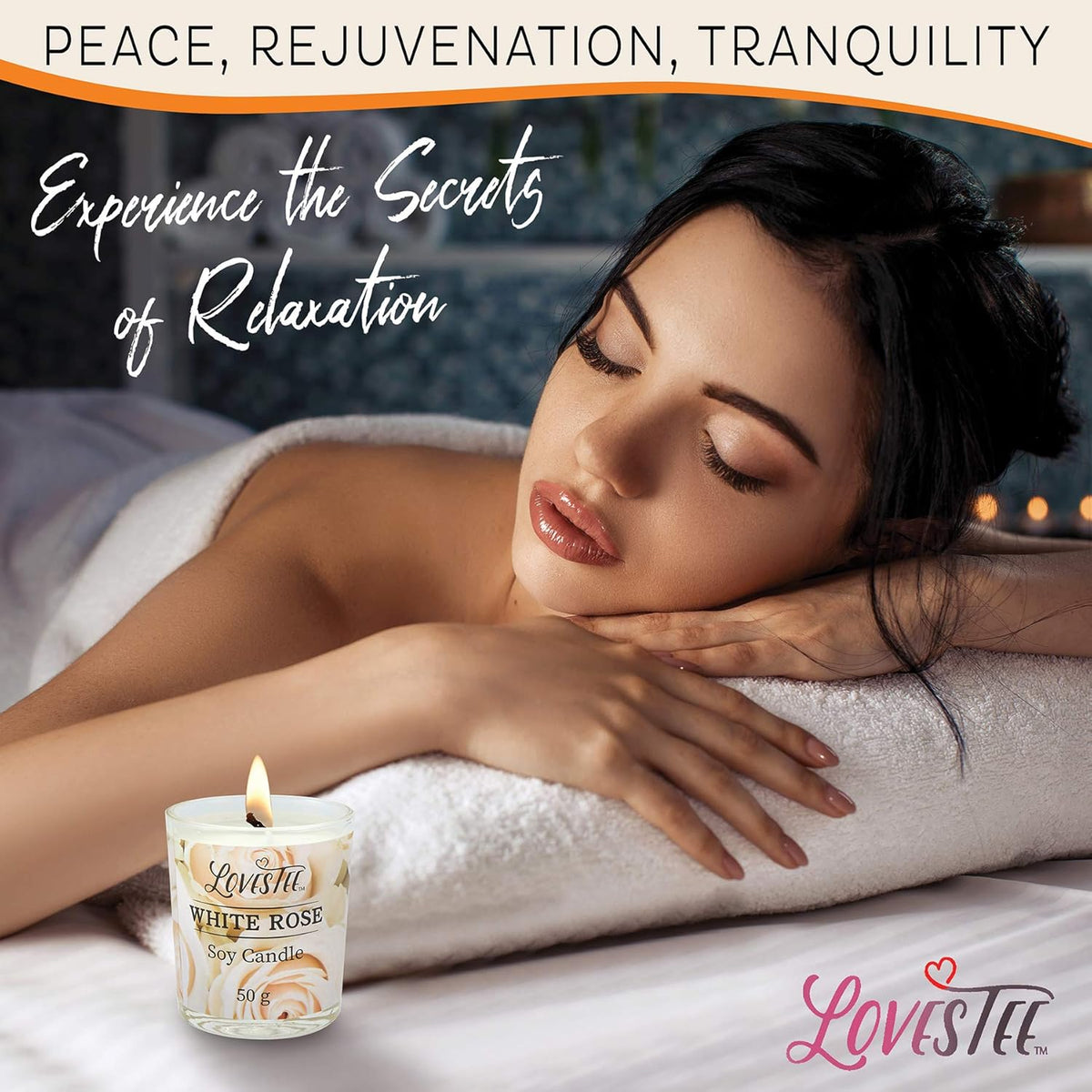 White Rose Set Body Lotion, Shower Gel, Bubble Bath, Bath Salt, Towel, Soap, Oil, Candle, Gloves Q2912