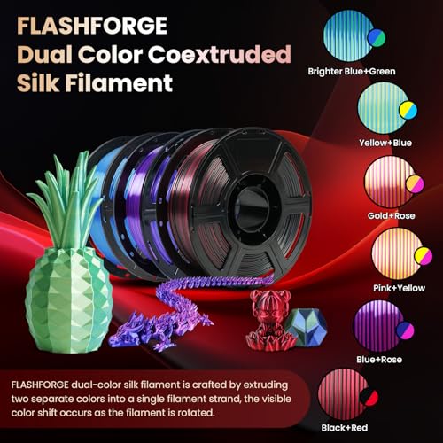 Silk PLA 3D Printer Filament 1.75mm 1KG Multicolored Gradient O279507