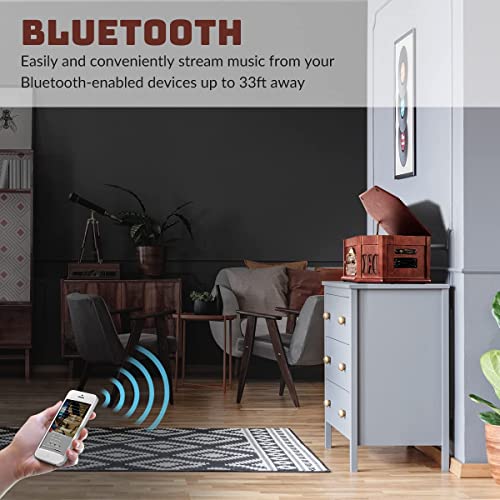 10-in-1 Bluetooth Turntable Record Player with Built-in Speaker G715448