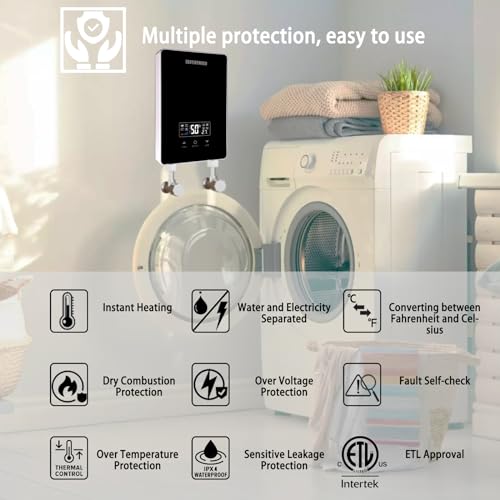 Tankless Electric Water Heater 110V Under Sink with Remote Control J946