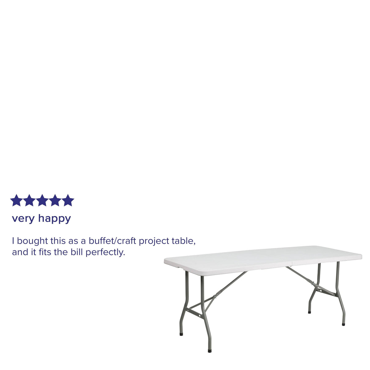 Bi-Fold Granite White Plastic Folding Table Q5299