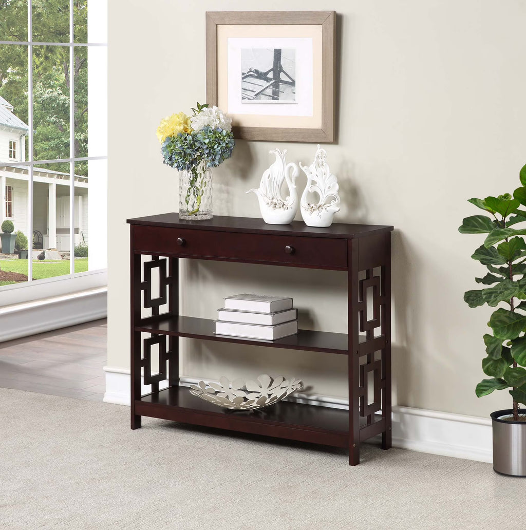 Espresso Console Table with Drawer P266