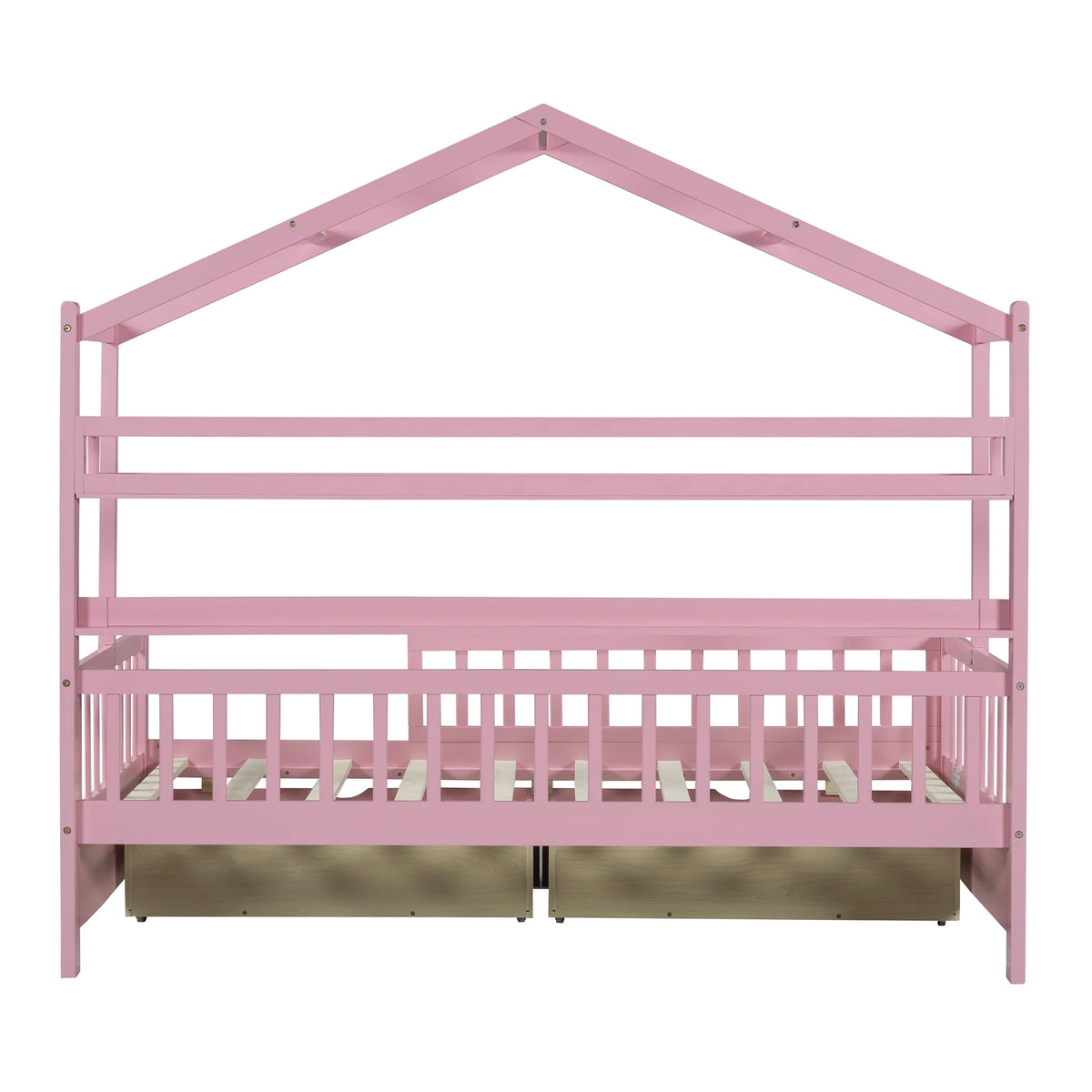 Twin Size Wooden House Bed with 2 Drawers R6778