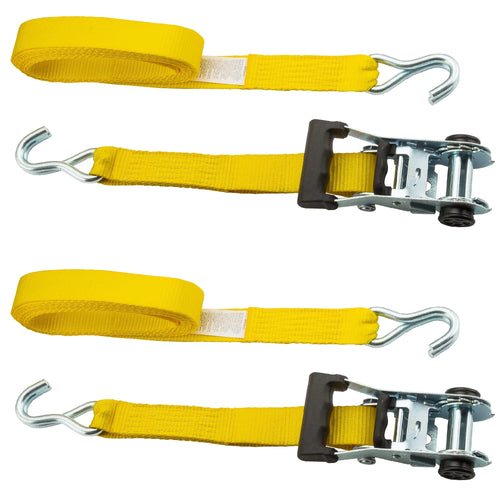 2 Pack 15 feet Steel Ratchet Tie Downs 1666 lbs Yellow U995