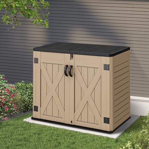 Dark Gray Weather Resistant Resin Storage Shed X665192