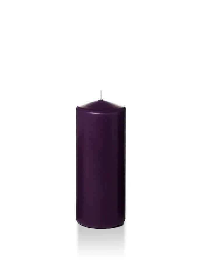 16 Pc Slim Pillar Candles Dark Purple B306