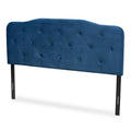 Navy Blue Velvet Upholstered King Headboard T26460