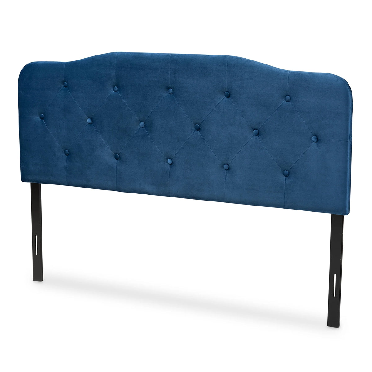 Navy Blue Velvet Upholstered King Headboard T26460