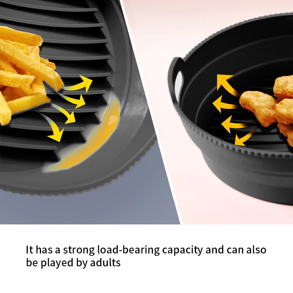 2 Pack 7.5 inch Reusable Non-Stick Silicone Air Fryer Liners Z9043
