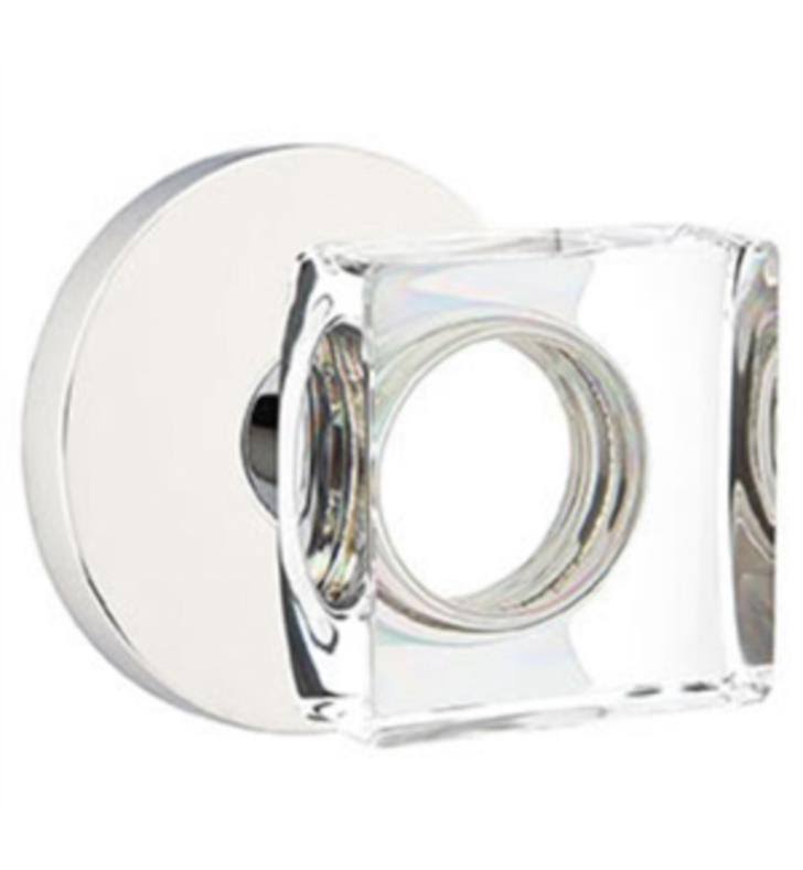 Flat Black Crystal Knob Privacy with Disk Rose G169
