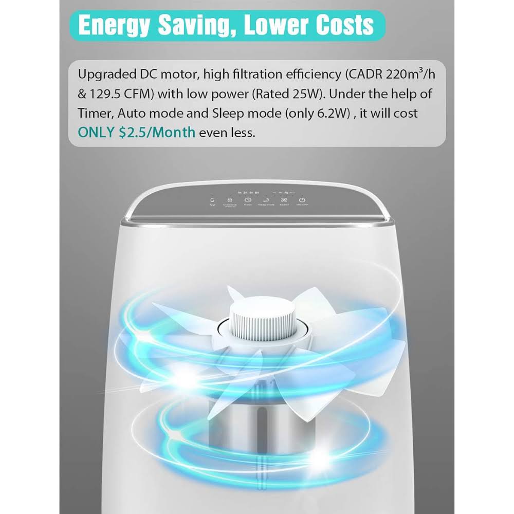 H13 HEPA Smart Air Purifier with Air Quality Sensor Y465655