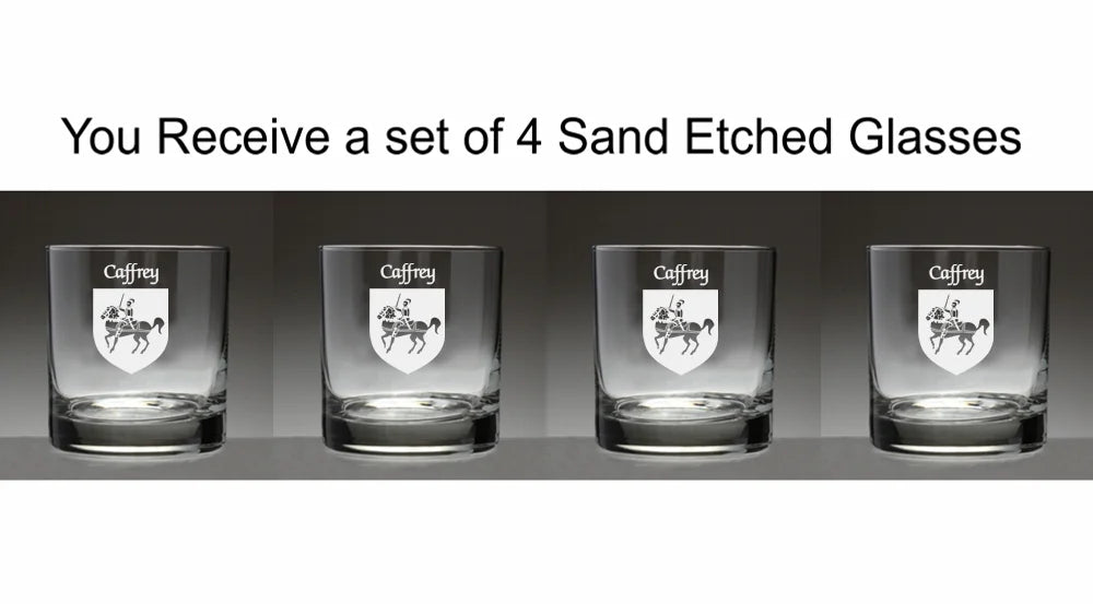 Set of 4 Etched Tumbler Glasses E309