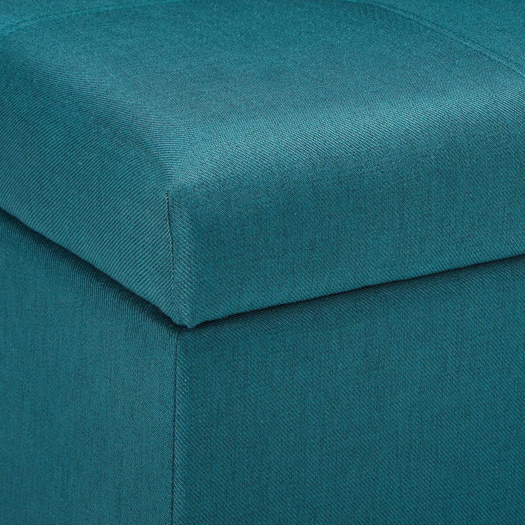 Dark Teal Fabric Storage Ottoman G67131