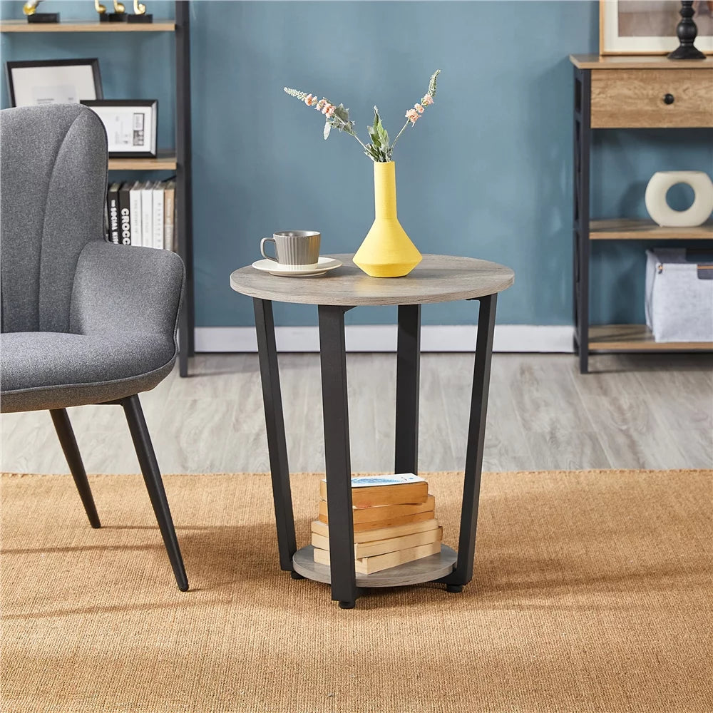Set of 2 Gray Metal Side Table L392987