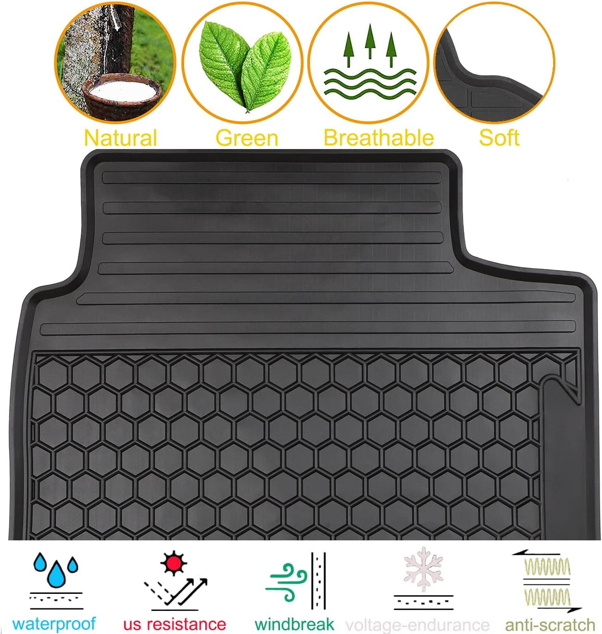 Rubber All Weather Floor Mats Set for Front and Rear Seat S74371