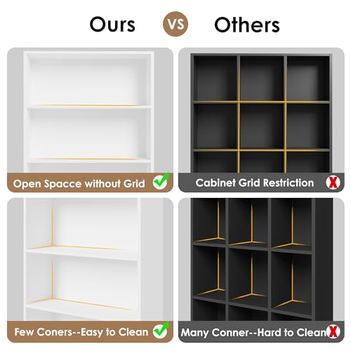 82" Tall 7-Tier White Bookshelf V8232