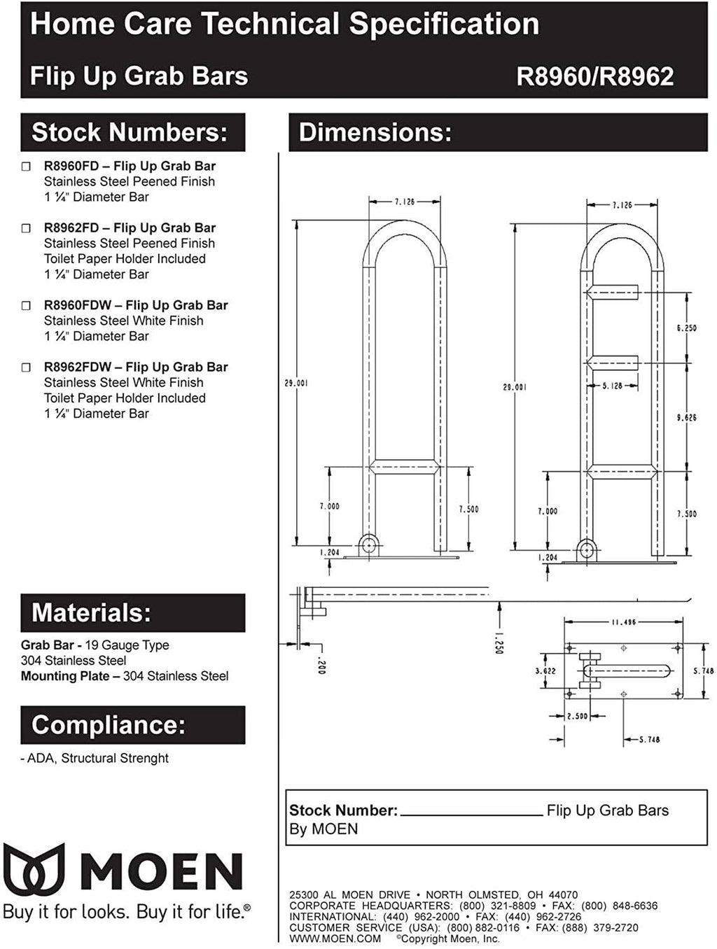 Flip Up Grab Bar 30 N84690