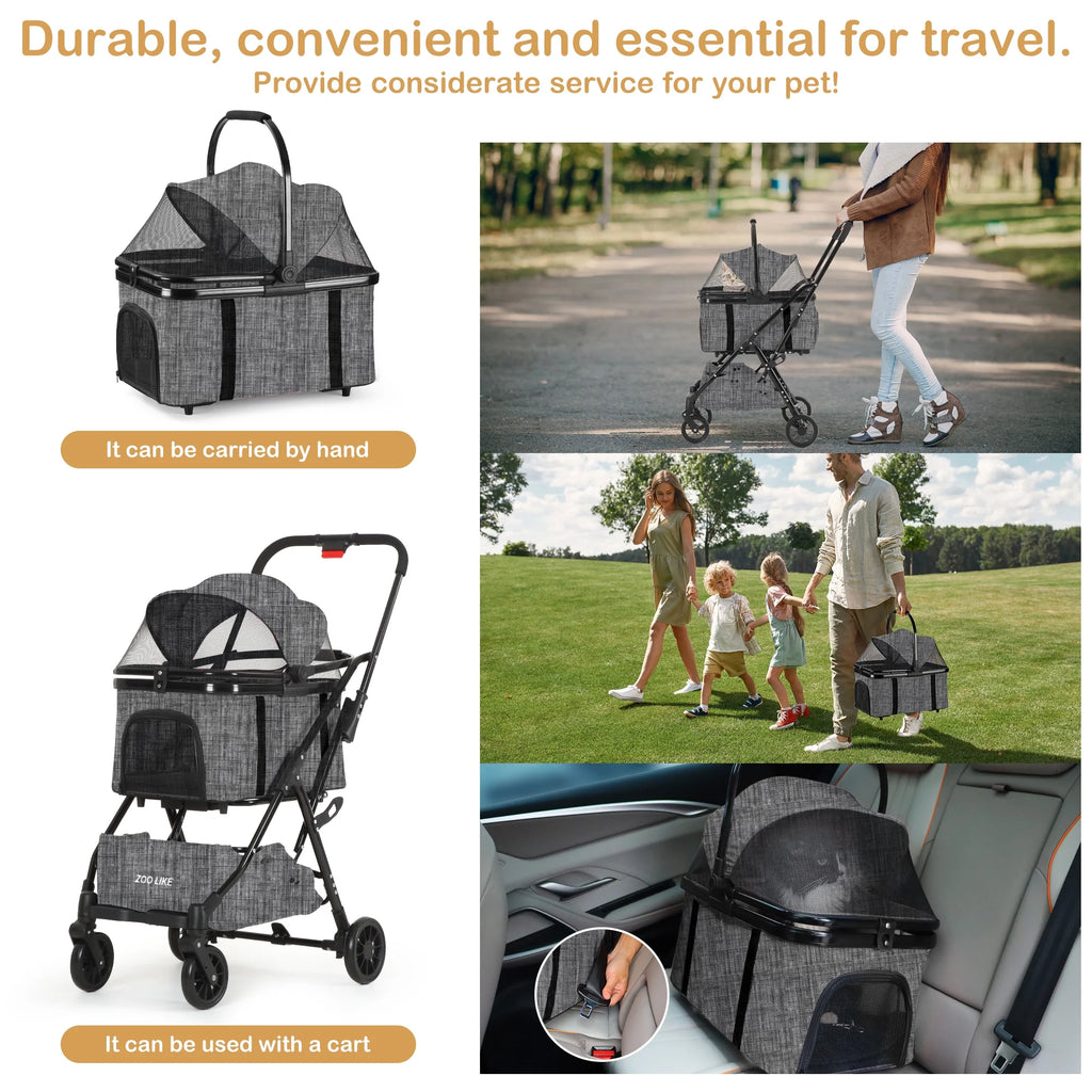 Foldable 4 Wheel Pet Stroller B505968