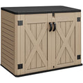 Dark Gray Weather Resistant Resin Storage Shed X665192