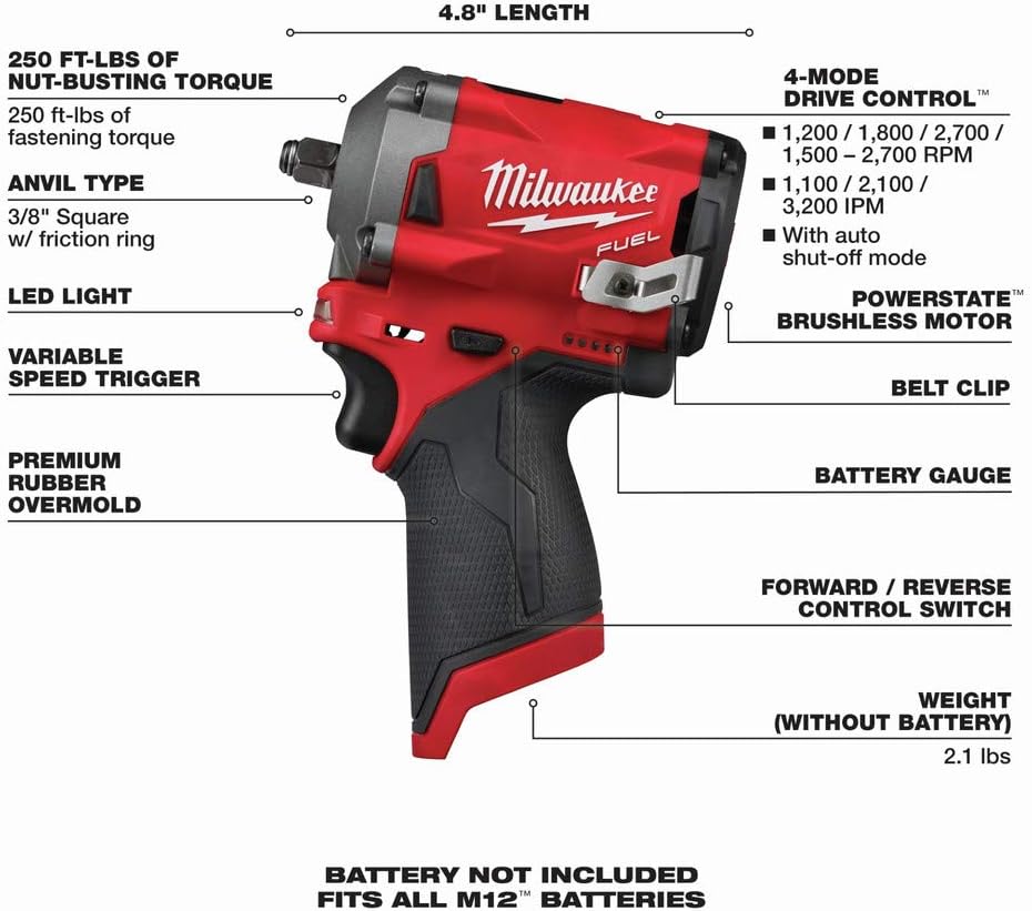 M12 Fuel 3/8" Impact Wrench Z9092
