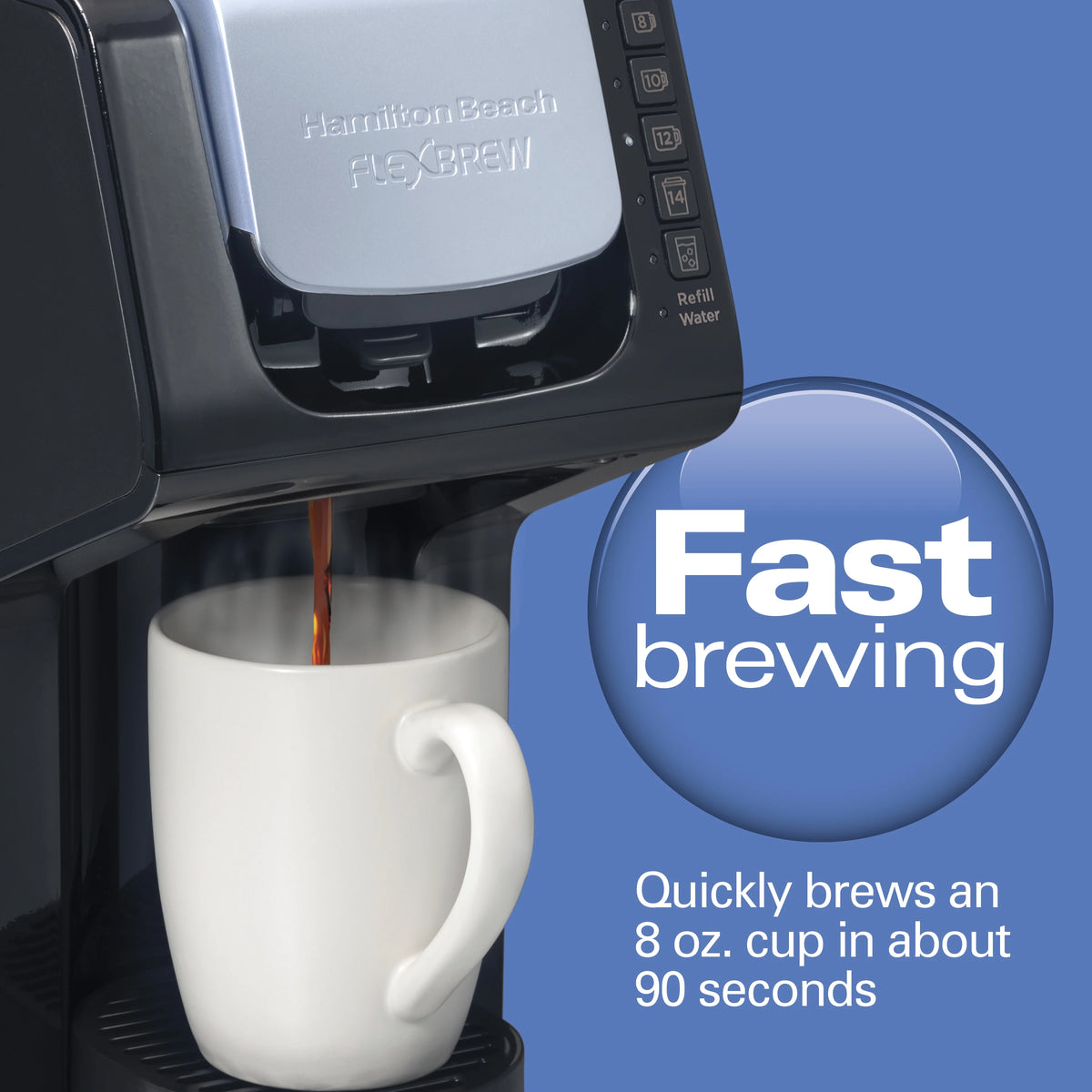 Single-Serve Iced & Hot Coffee Maker with 50 oz Water Reservoir, Black T923