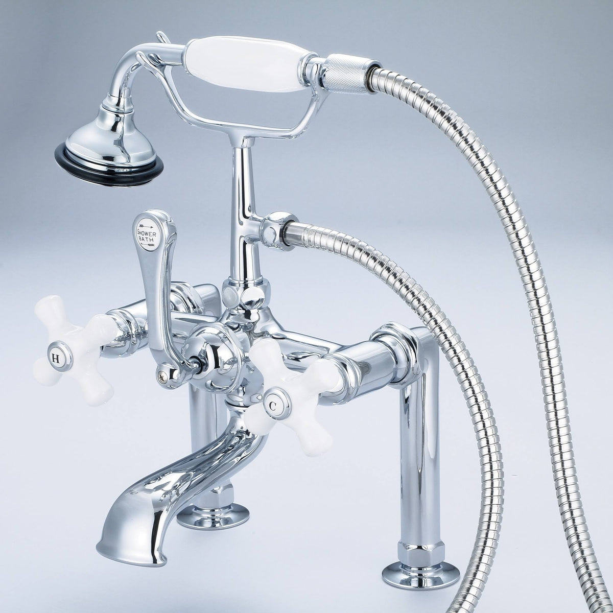 Vintage Classic 7-Inch Spread Deck Mount Tub Faucet with Handheld Shower B791