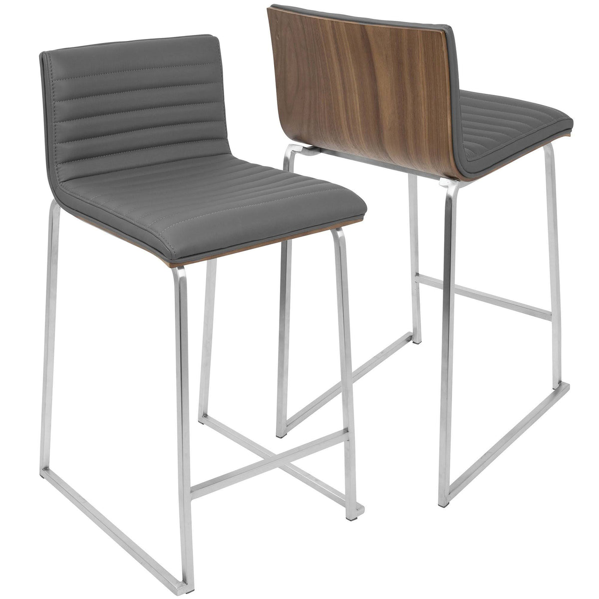 White PU Counter Stool Set of 2 G43065