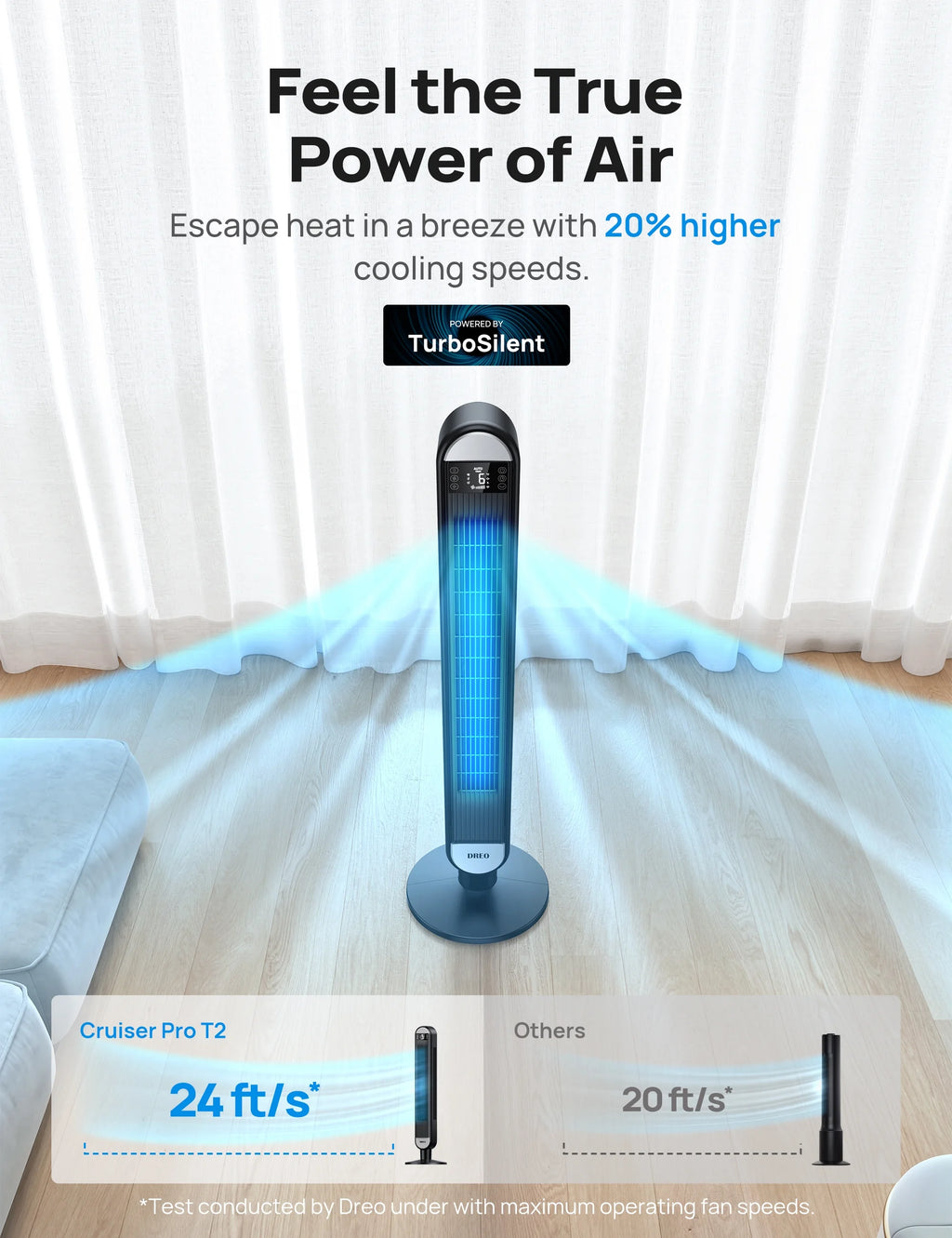 42 Inch Bladeless Oscillating Tower Fan with Remote P344835