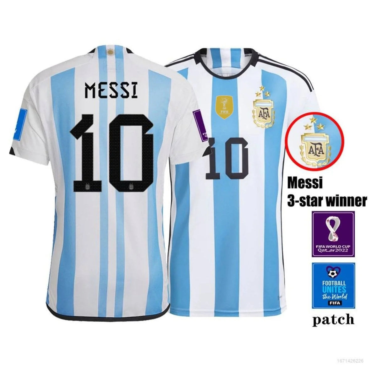 Kids Argentina 2022 Adidas Home Soccer Jersey And Short C12938