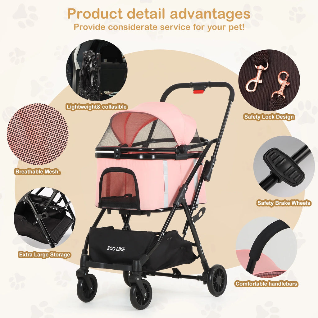 Foldable 4 Wheel Pet Stroller B505968