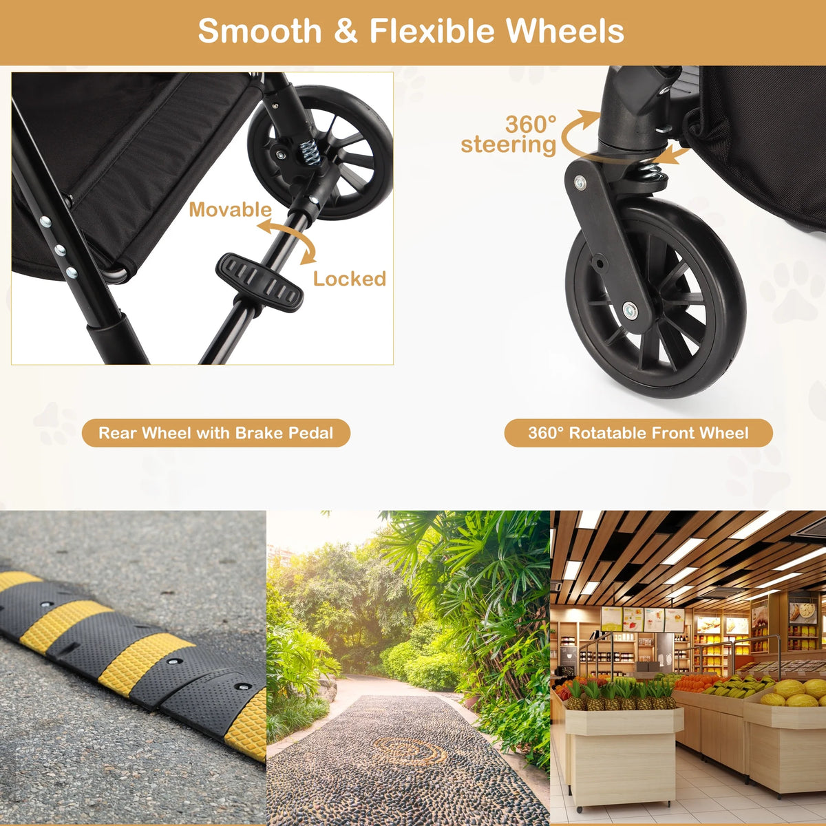 Foldable 4 Wheel Pet Stroller B505968